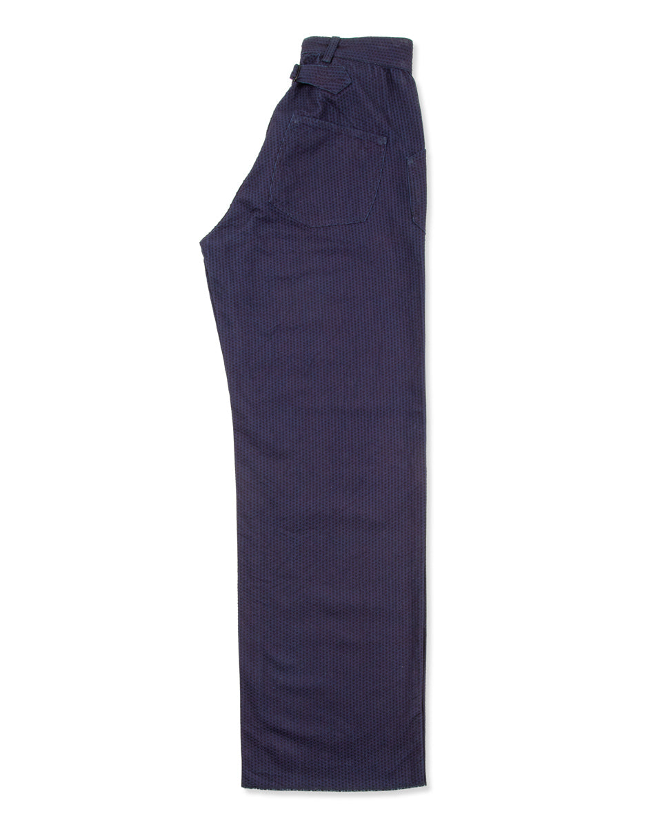 Black Sign 1920s "Sashiko" Montgomery Trousers - Deep Indigo - Standard & Strange