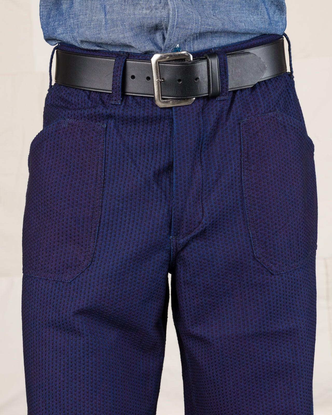 Black Sign 1920s "Sashiko" Montgomery Trousers - Deep Indigo - Standard & Strange