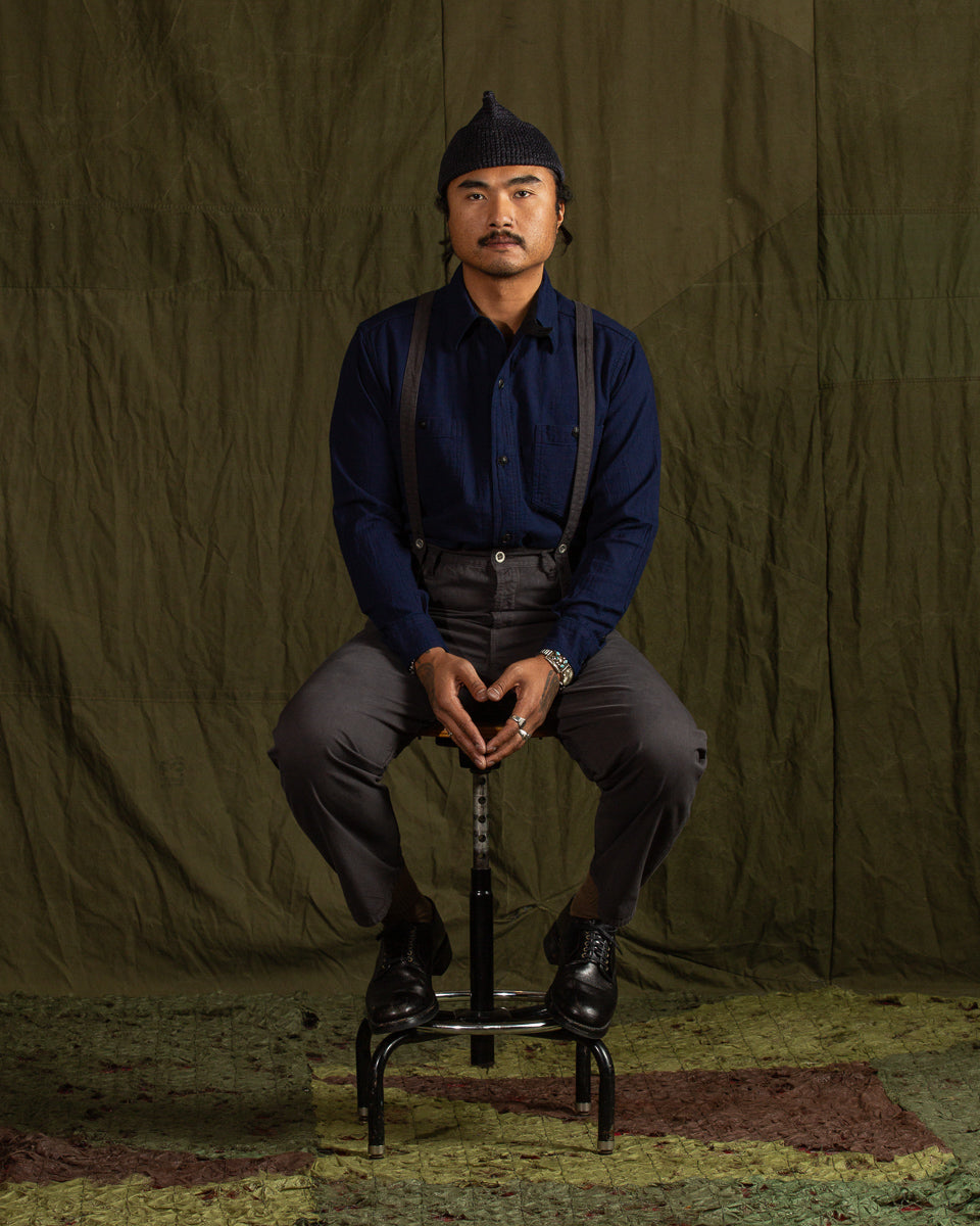 Black Sign 1930s 5.5oz Indigo Dobby Solder Shirt - Dark Indigo - Standard & Strange