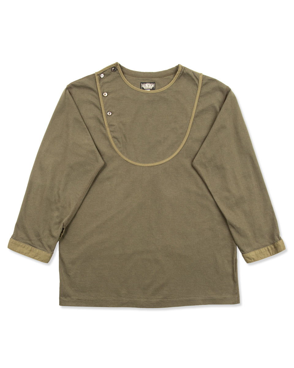 Black Sign 3/4 Sleeve Double Breasted Underwear - Soldier Green - Standard & Strange