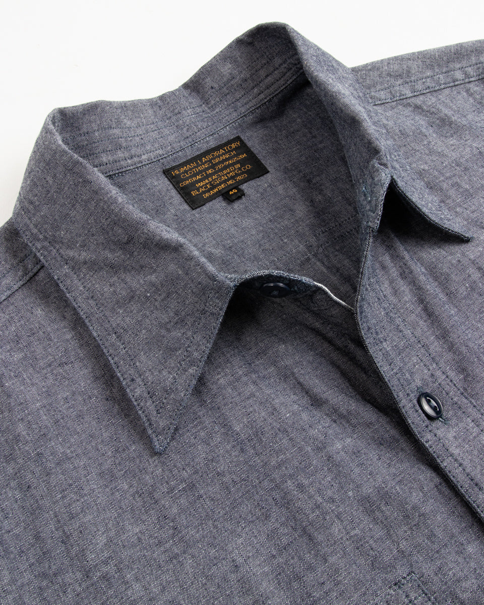 Black Sign 6.5oz Chambray US Navy Shirts - Royal Navy - Standard & Strange