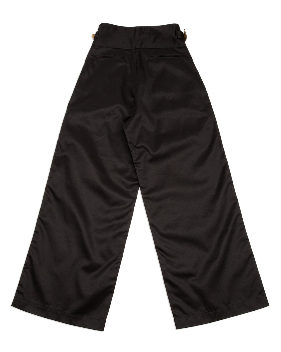 Black Chino Wide Gurkha Pants - Midnight Black