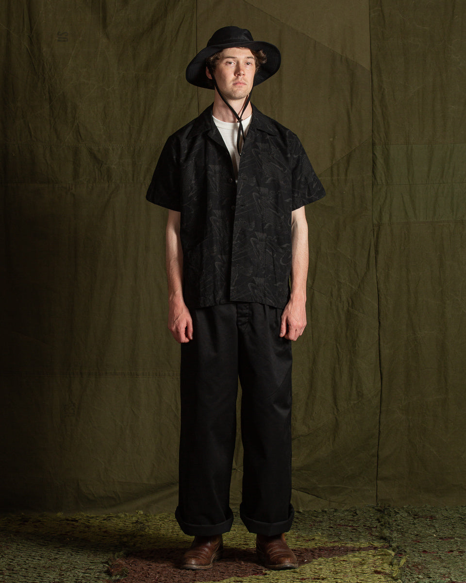 Black Sign Black Chino Wide Gurkha Pants - Midnight Black - Standard & Strange
