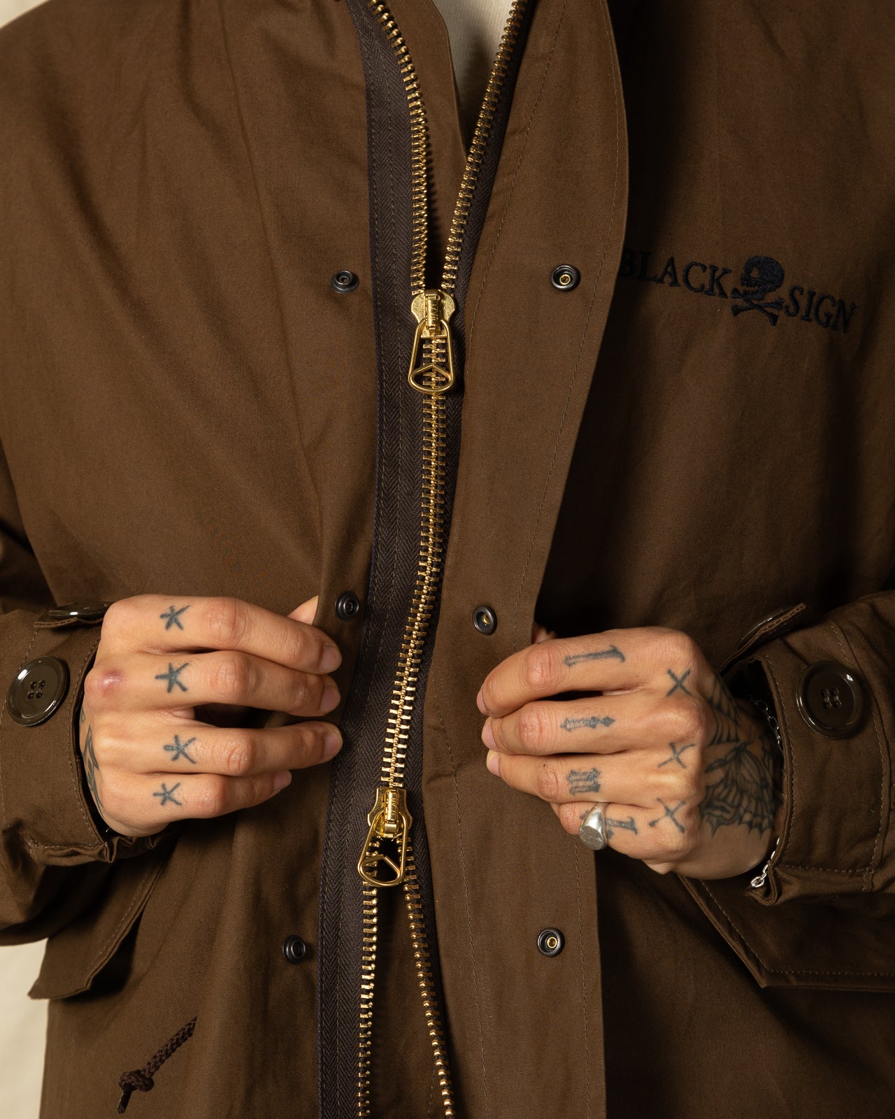 Black Sign British Oiled Cotton Rebel Coat - Oiled Khaki - Standard & Strange