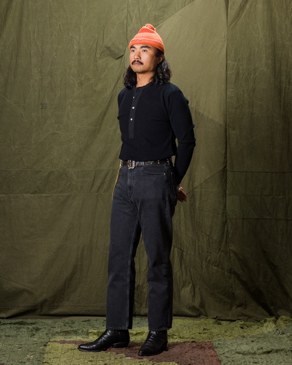 Black Sign Heavyweight 1920s Amish Henley - Black - Standard & Strange