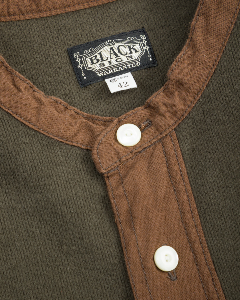 Black Sign Heavyweight 1920s Amish Henley - Green - Standard & Strange