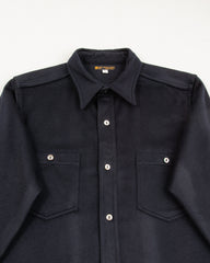 Black Sign Italian Cashmere Open Pocket Work Shirt - Royal Navy - Standard & Strange