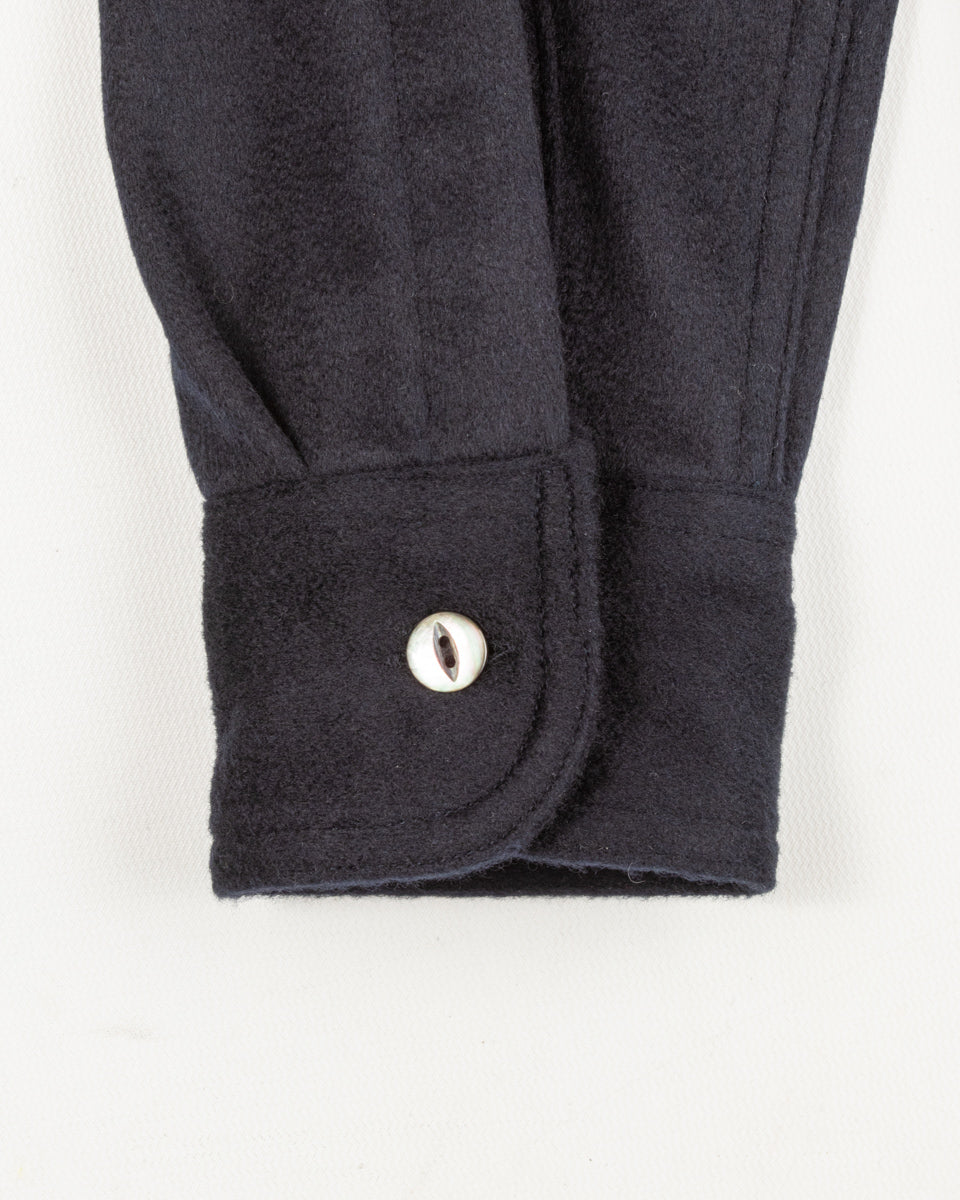 Black Sign Italian Cashmere Open Pocket Work Shirt - Royal Navy - Standard & Strange