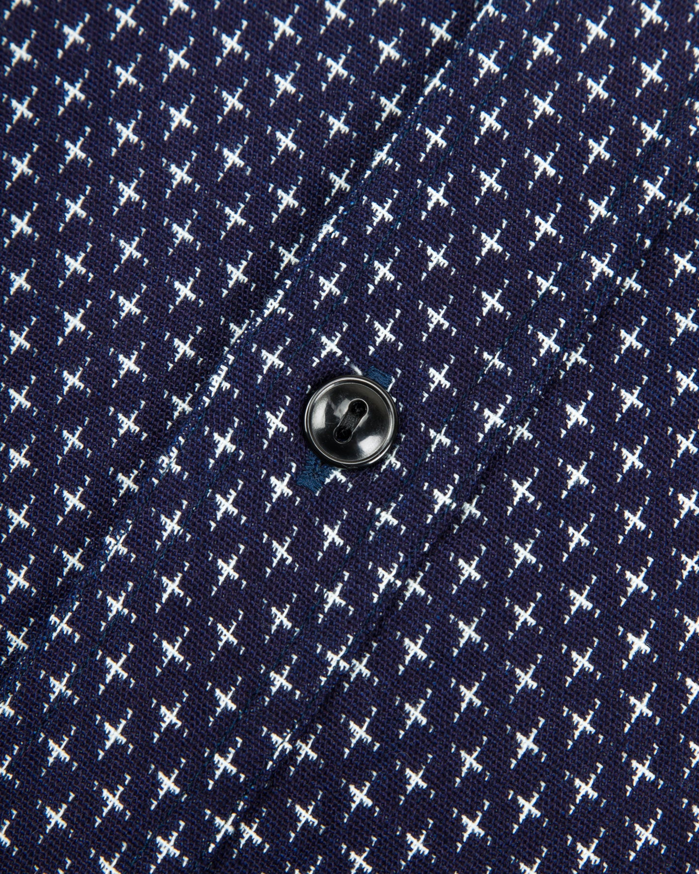 Black Sign Jacquard Cross Open Pocket Work Shirt - Dark Indigo - Standard & Strange