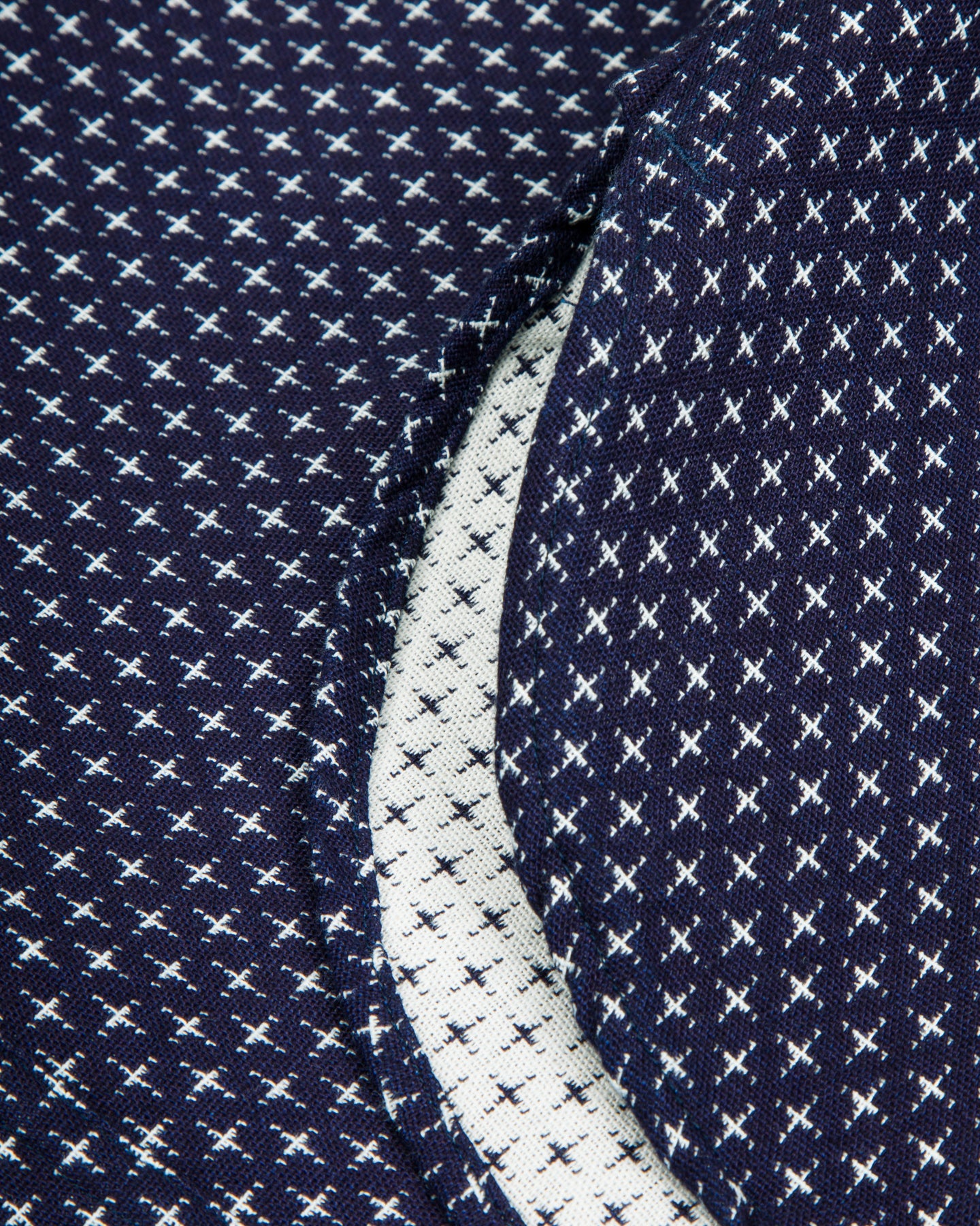 Black Sign Jacquard Cross Open Pocket Work Shirt - Dark Indigo - Standard & Strange