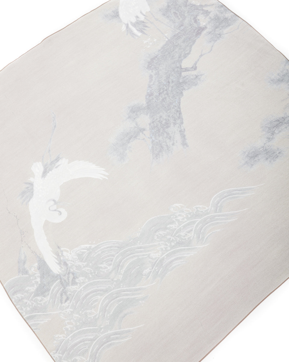 Black Sign "Jyakuchu Ito" Scarf - Hakutsuru-Zu - Standard & Strange