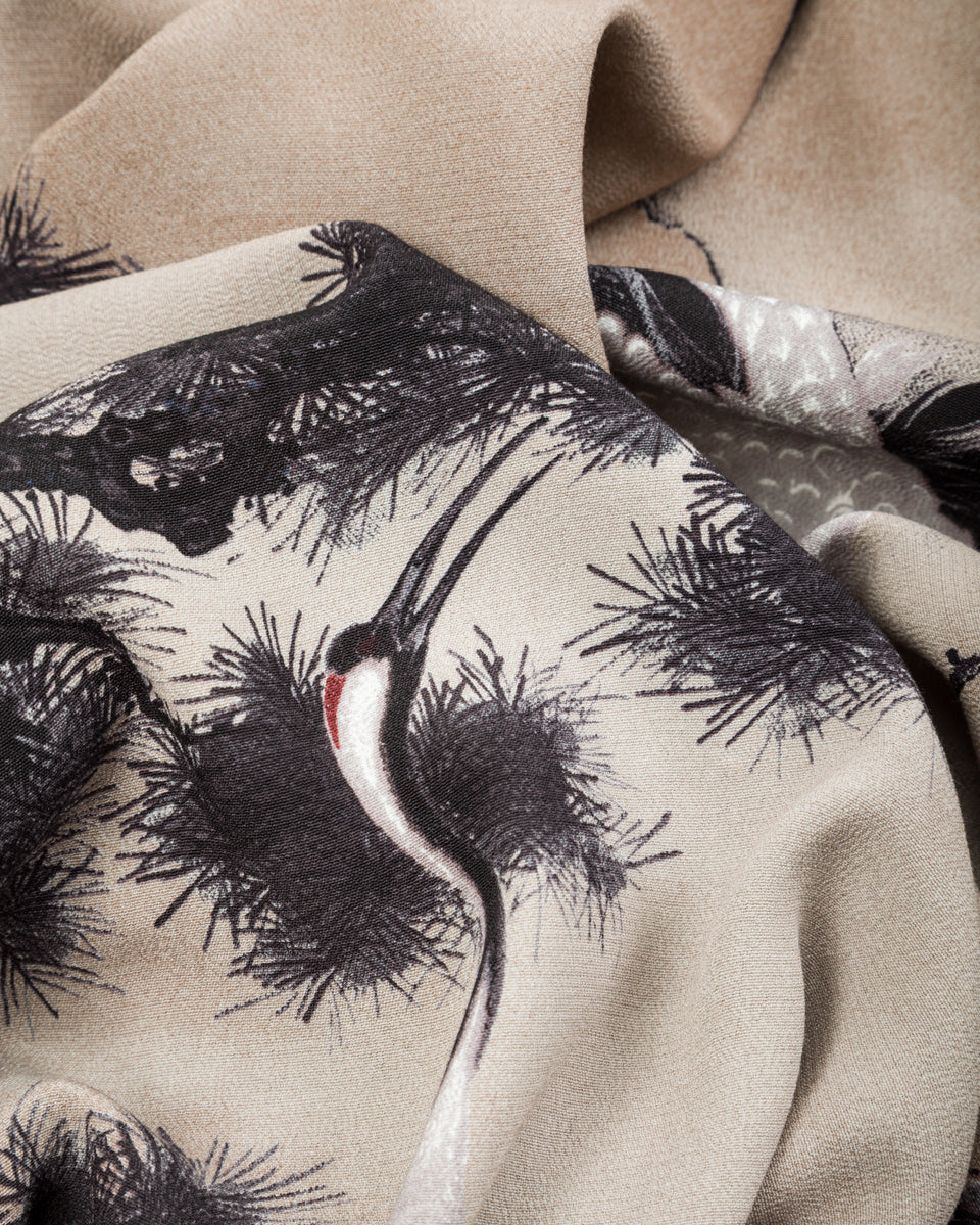 Black Sign "Jyakuchu Ito" Scarf - Hakutsuru-Zu - Standard & Strange