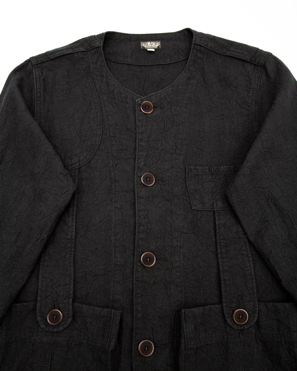 Black Sign Linen Canvas Shooting Jacket - Midnight Black - Standard & Strange