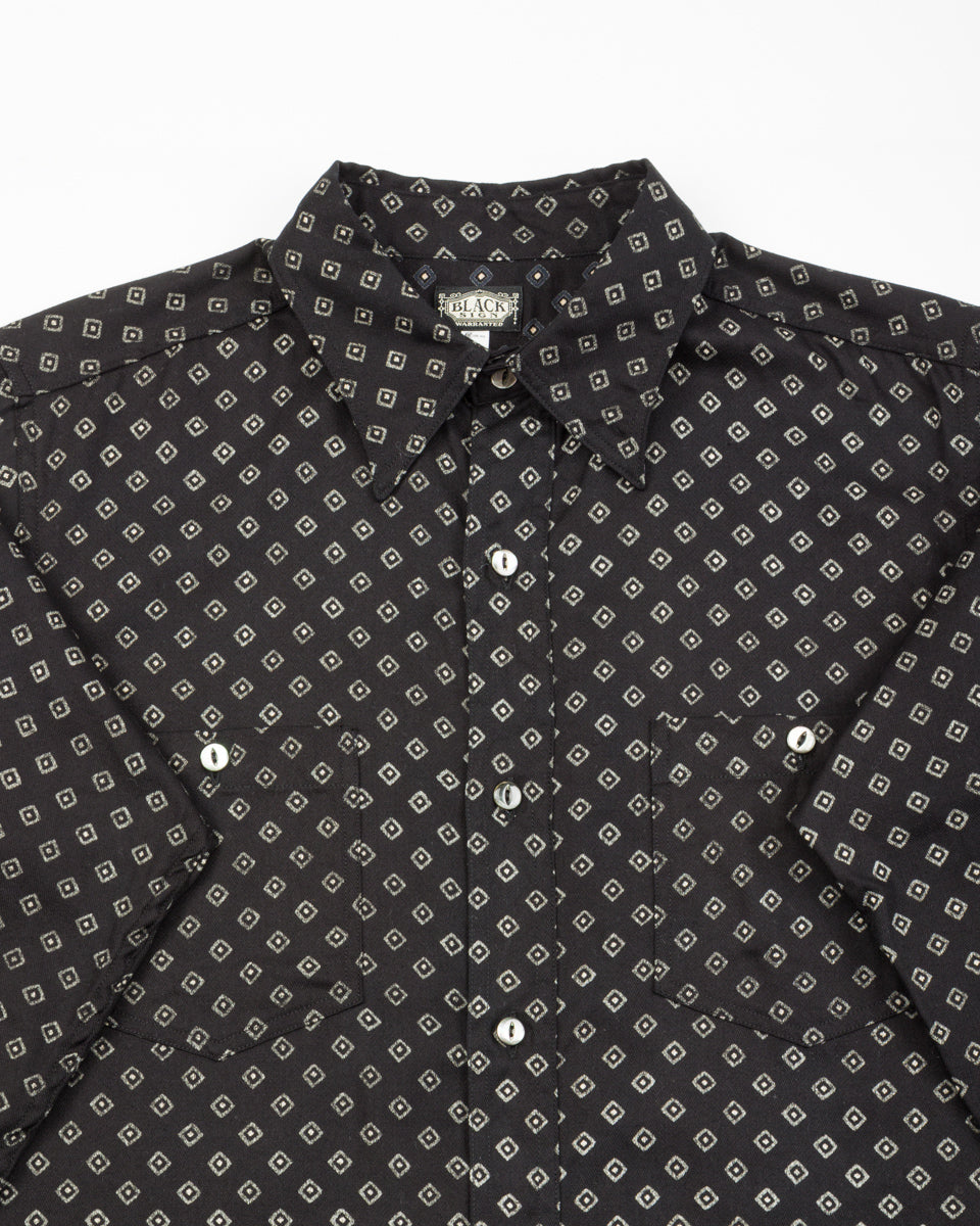 Black Sign Micro HBT Dobby Open Pocket Work Shirt - Midnight Black - Standard & Strange