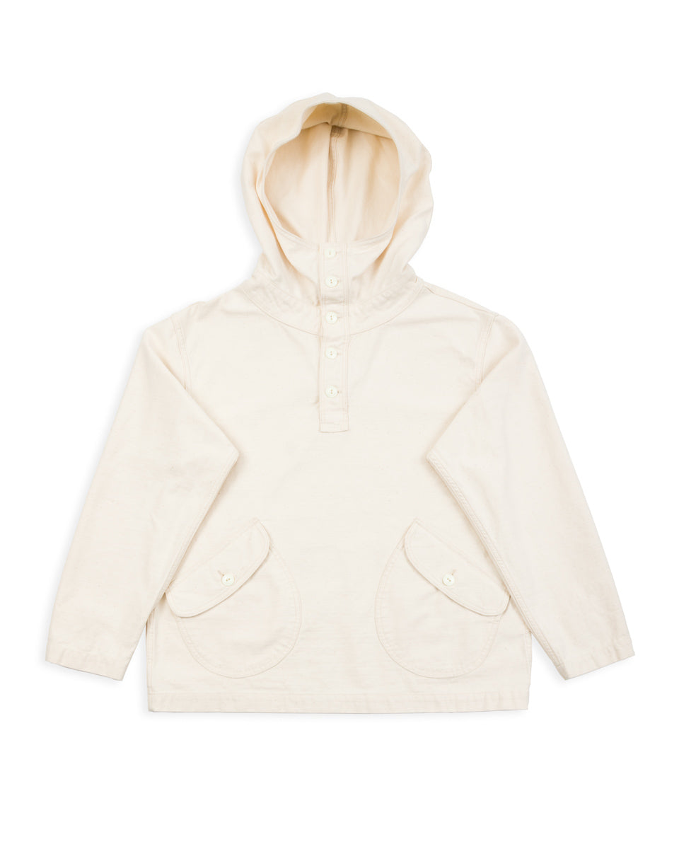 Black Sign Military Back Satin Hooded Deck Shirt - Sand White - Standard & Strange