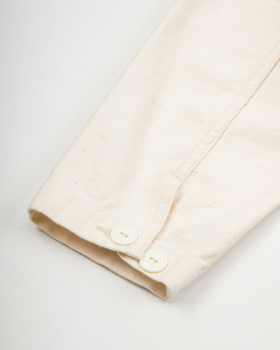 Black Sign Military Back Satin Hooded Deck Shirt - Sand White - Standard & Strange