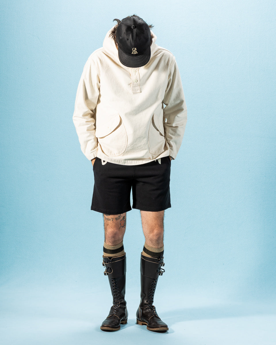 Black Sign Military Back Satin Hooded Deck Shirt - Sand White - Standard & Strange