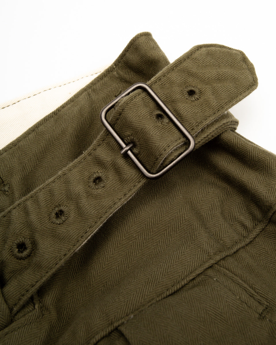 Black Sign Military Herringbone Wide Gurkha Pants - Soldier Green - Standard & Strange
