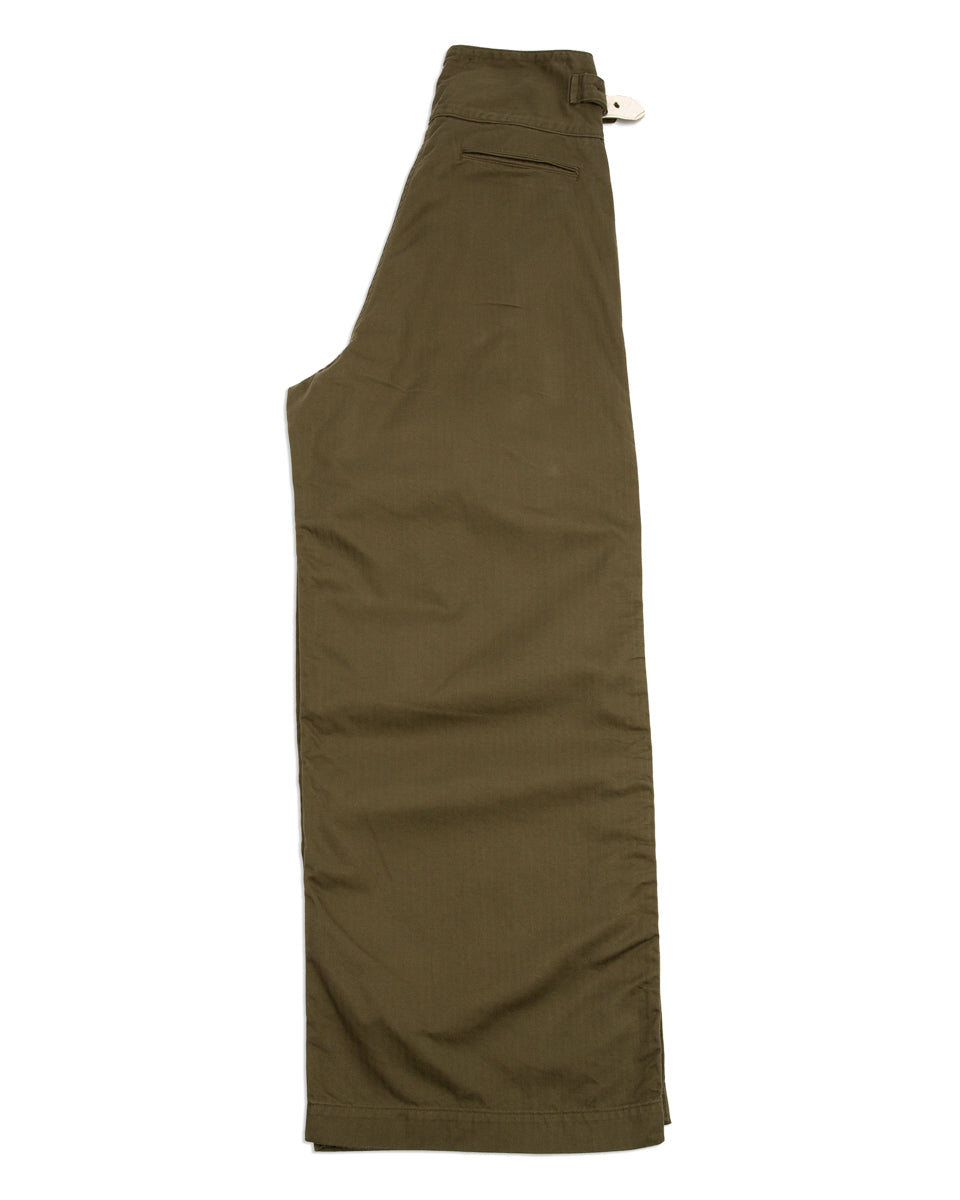 Black Sign Military Herringbone Wide Gurkha Pants - Soldier Green - Standard & Strange