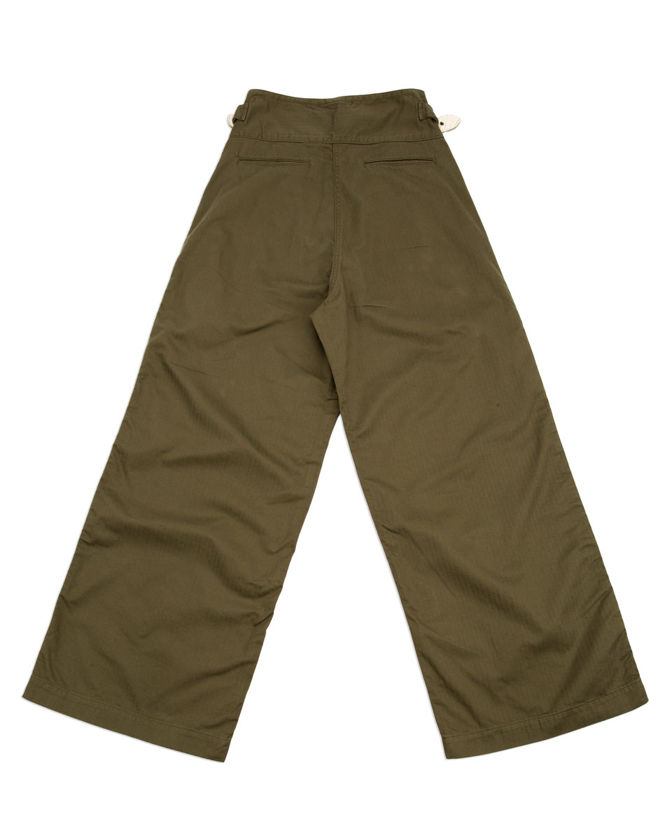 Black Sign Military Herringbone Wide Gurkha Pants - Soldier Green - Standard & Strange