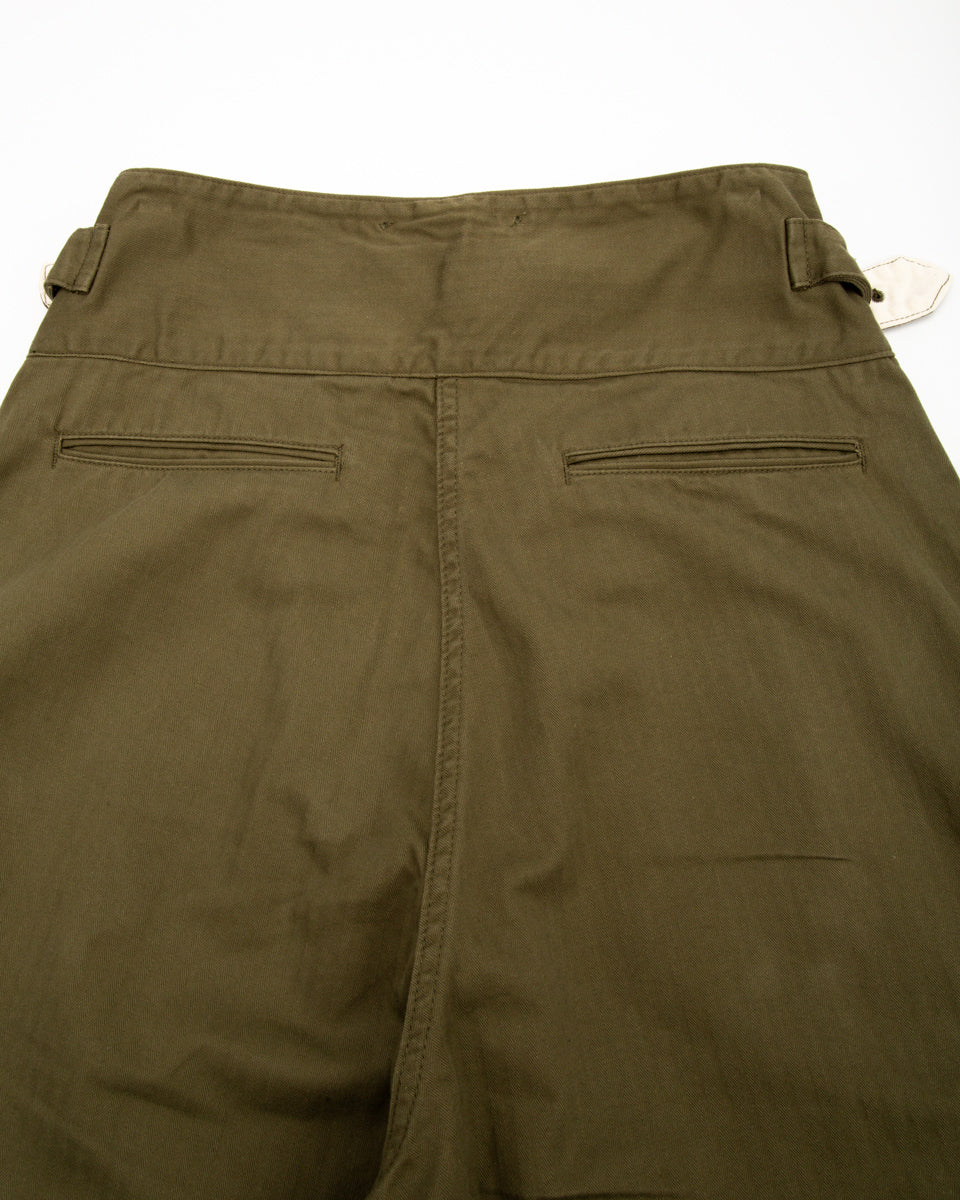 Black Sign Military Herringbone Wide Gurkha Pants - Soldier Green - Standard & Strange
