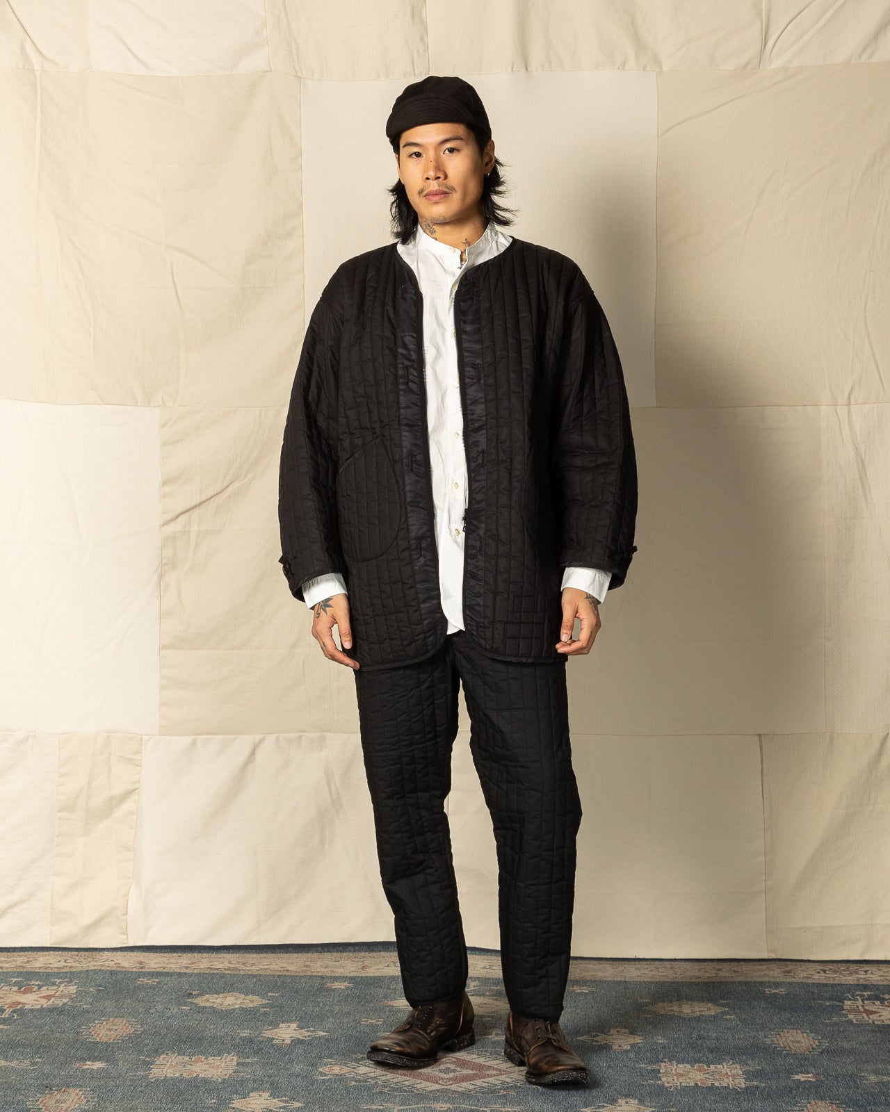 Black Sign Oiled Quilting Liner Jacket - Oiled Black - Standard & Strange