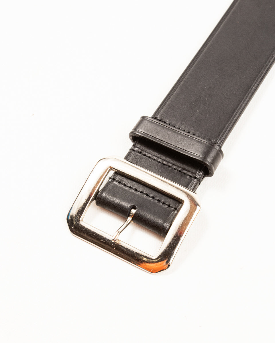 Black Sign Plain Belt with 1950s NOS Buckle - Black - Standard & Strange