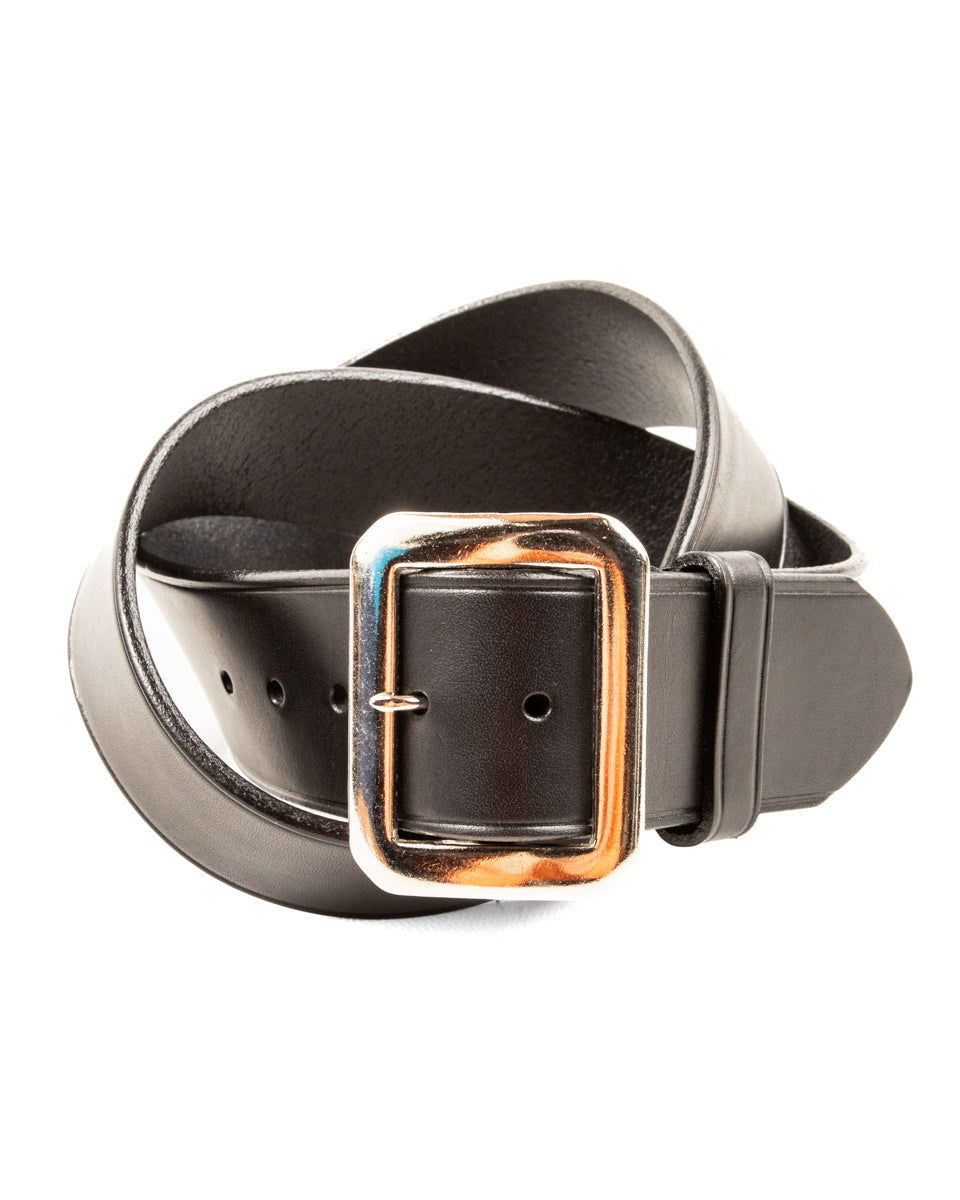 Black Sign Plain Belt with 1950s NOS Buckle - Black - Standard & Strange