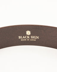 Black Sign Plain Belt with 1950s NOS Buckle - Dark Brown - Standard & Strange
