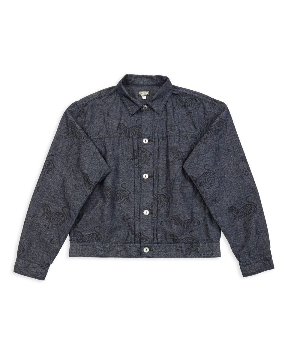 Black Sign "Tiger and Crescent Moon" Pleats Jacket - Deep Indigo - Standard & Strange