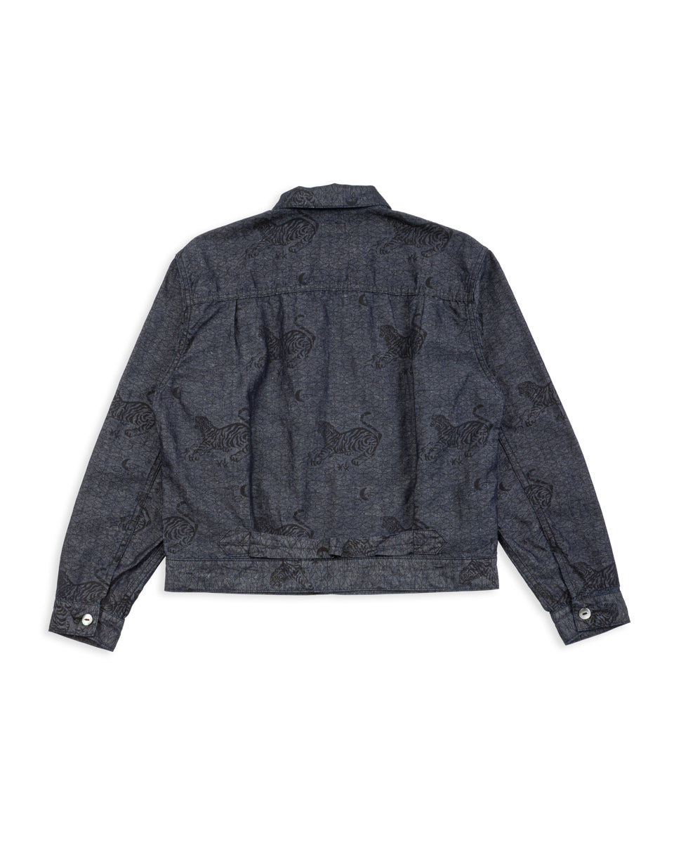 Black Sign "Tiger and Crescent Moon" Pleats Jacket - Deep Indigo - Standard & Strange