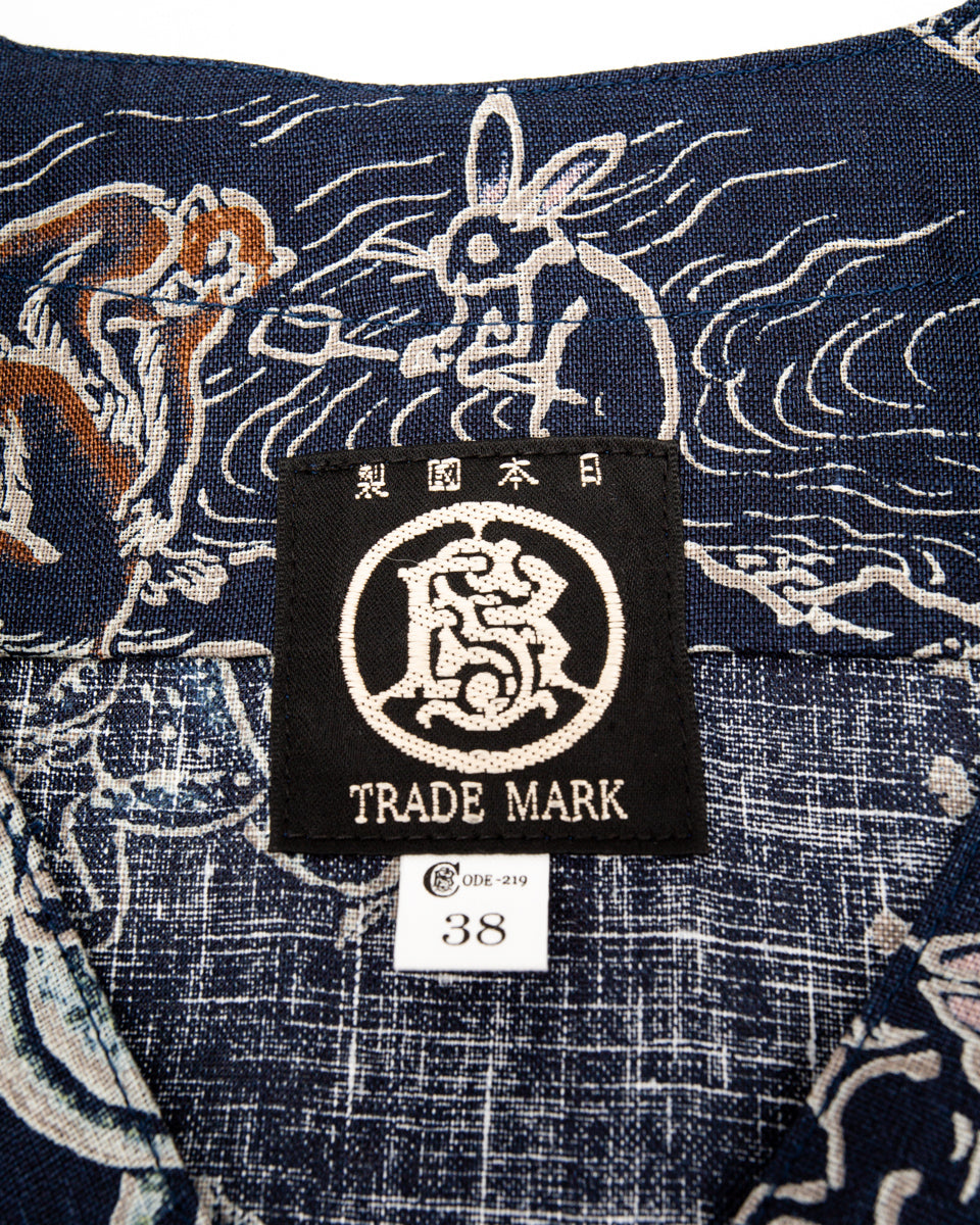 Black Sign “Playing Animal” Full Open Surgeon Shirt - Moonlight Blue - Standard & Strange