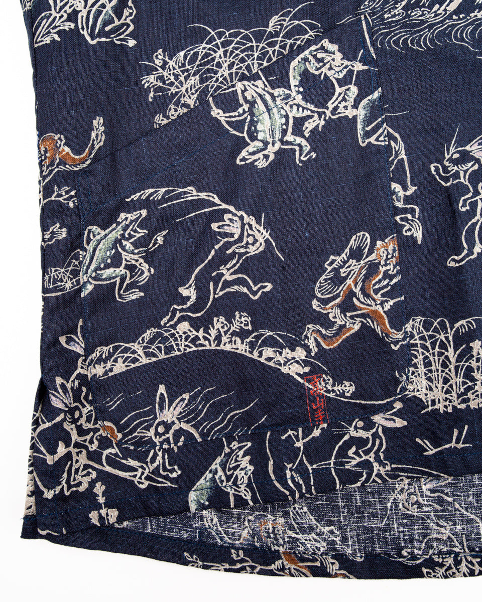 Black Sign “Playing Animal” Full Open Surgeon Shirt - Moonlight Blue - Standard & Strange