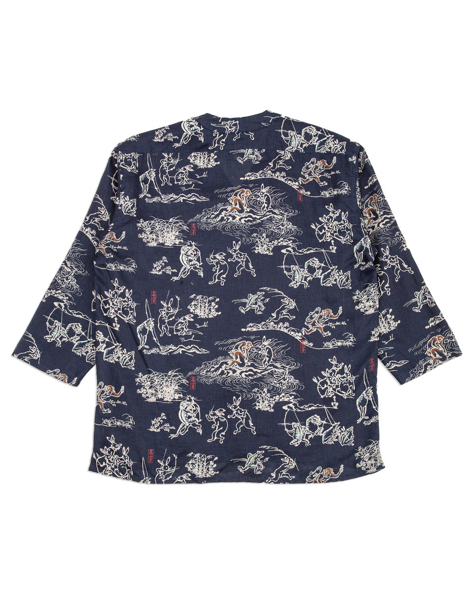 Black Sign “Playing Animal” Full Open Surgeon Shirt - Moonlight Blue - Standard & Strange