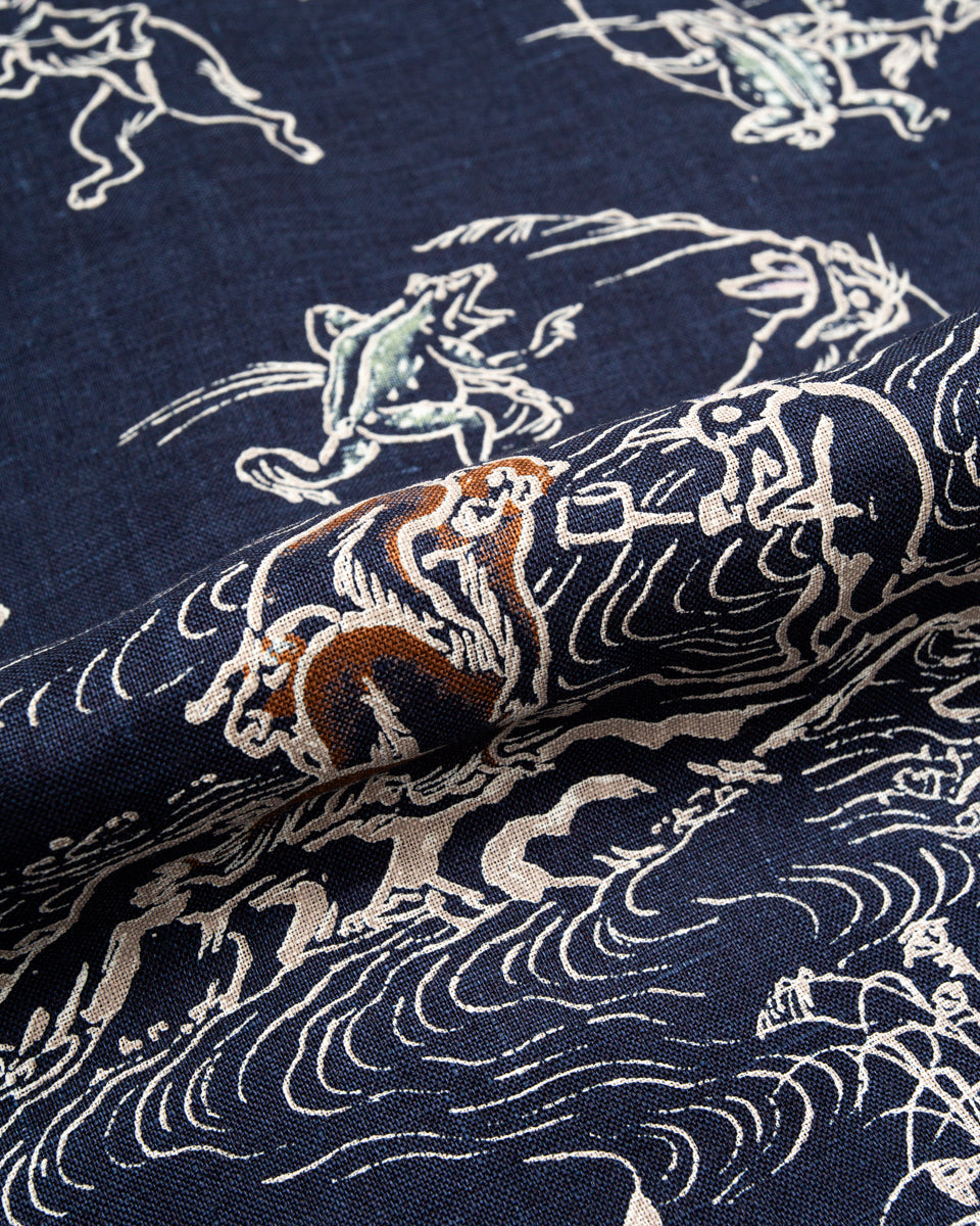 Black Sign “Playing Animal” Full Open Surgeon Shirt - Moonlight Blue - Standard & Strange