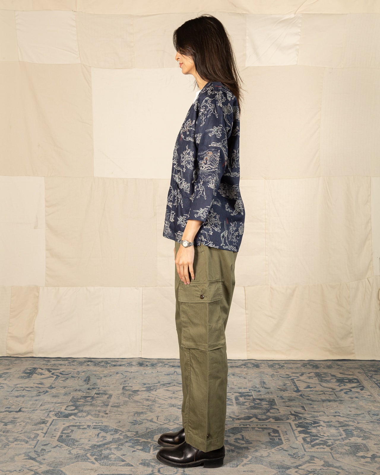 Black Sign “Playing Animal” Full Open Surgeon Shirt - Moonlight Blue - Standard & Strange