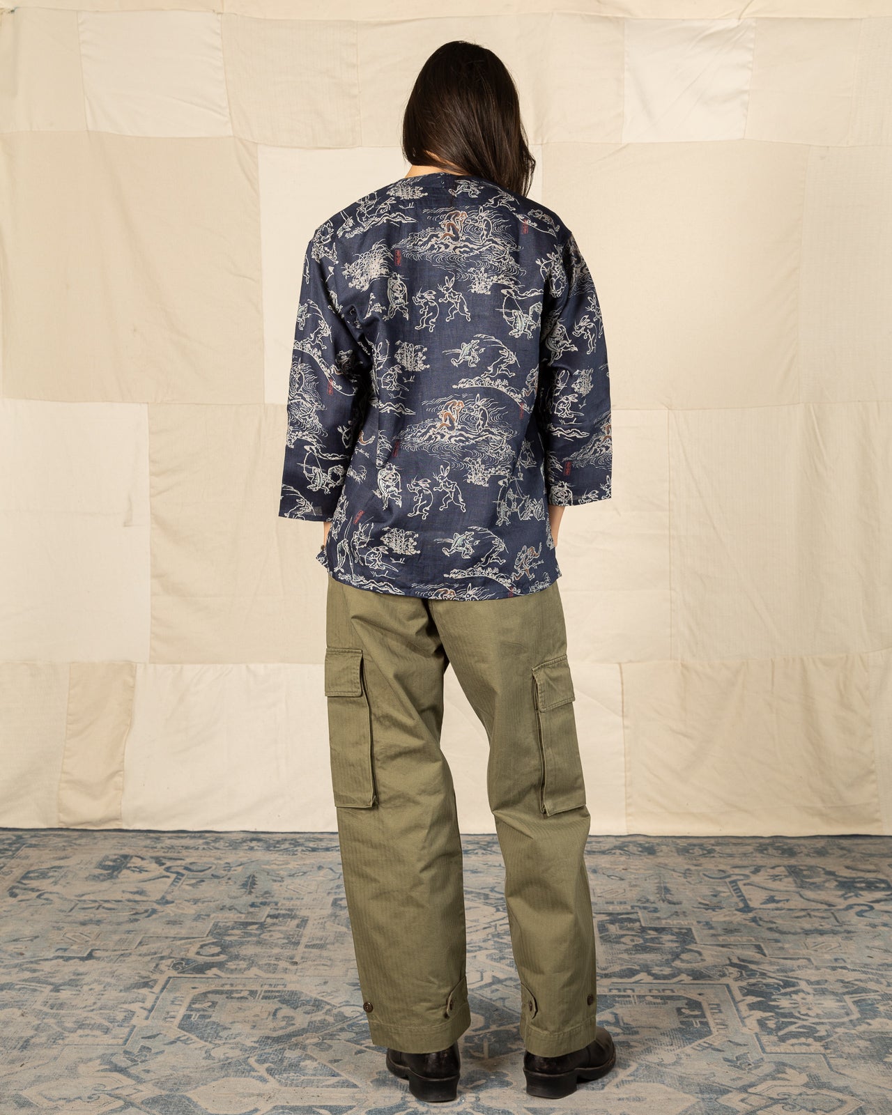 Black Sign “Playing Animal” Full Open Surgeon Shirt - Moonlight Blue - Standard & Strange