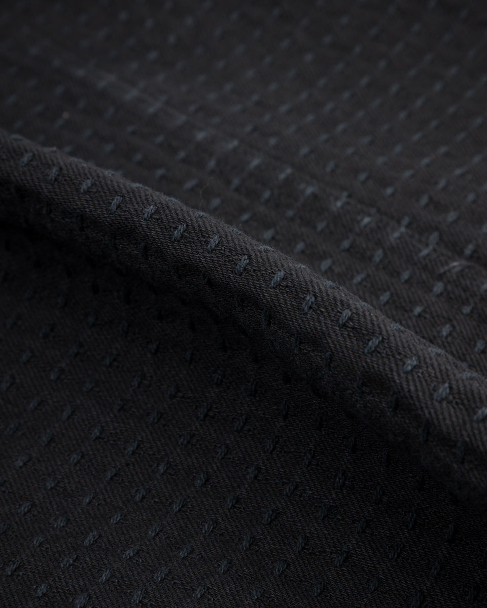 Black Sign "Sashiko" 15.5oz Black Denim Croft Jacket - Midnight Black - Standard & Strange