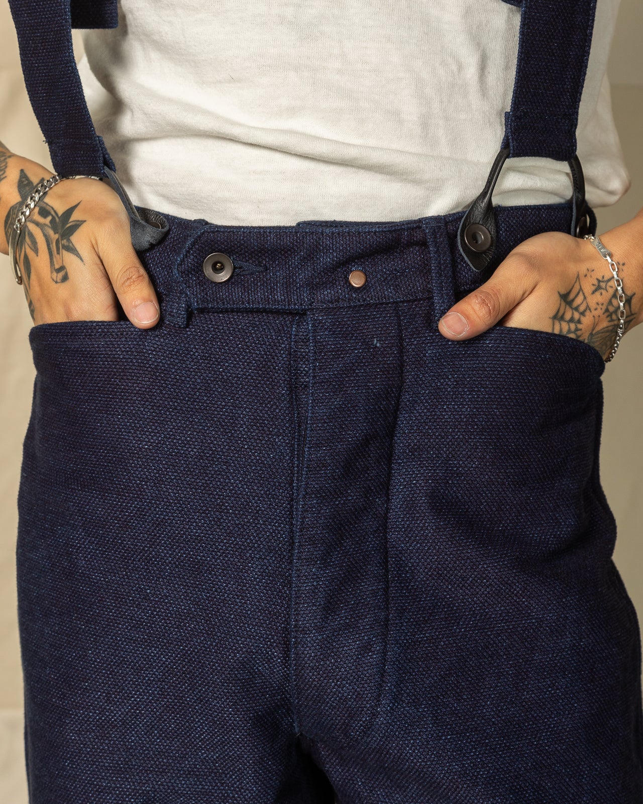 Black Sign "Sashiko" Indigo Miner Waist-Overall - Standard & Strange