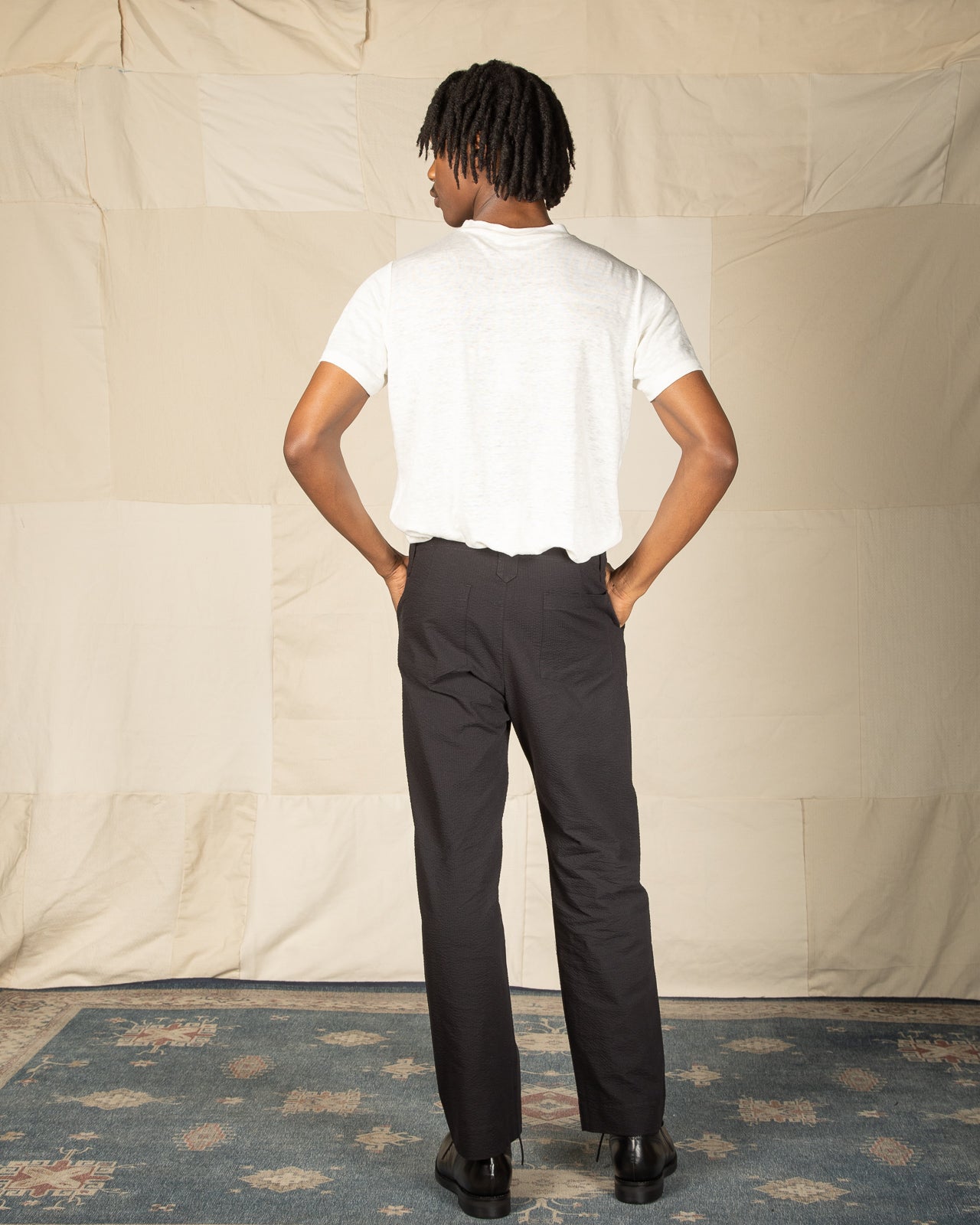 Blluemade Hollywood Pant - Black Cotton Seersucker - Standard & Strange