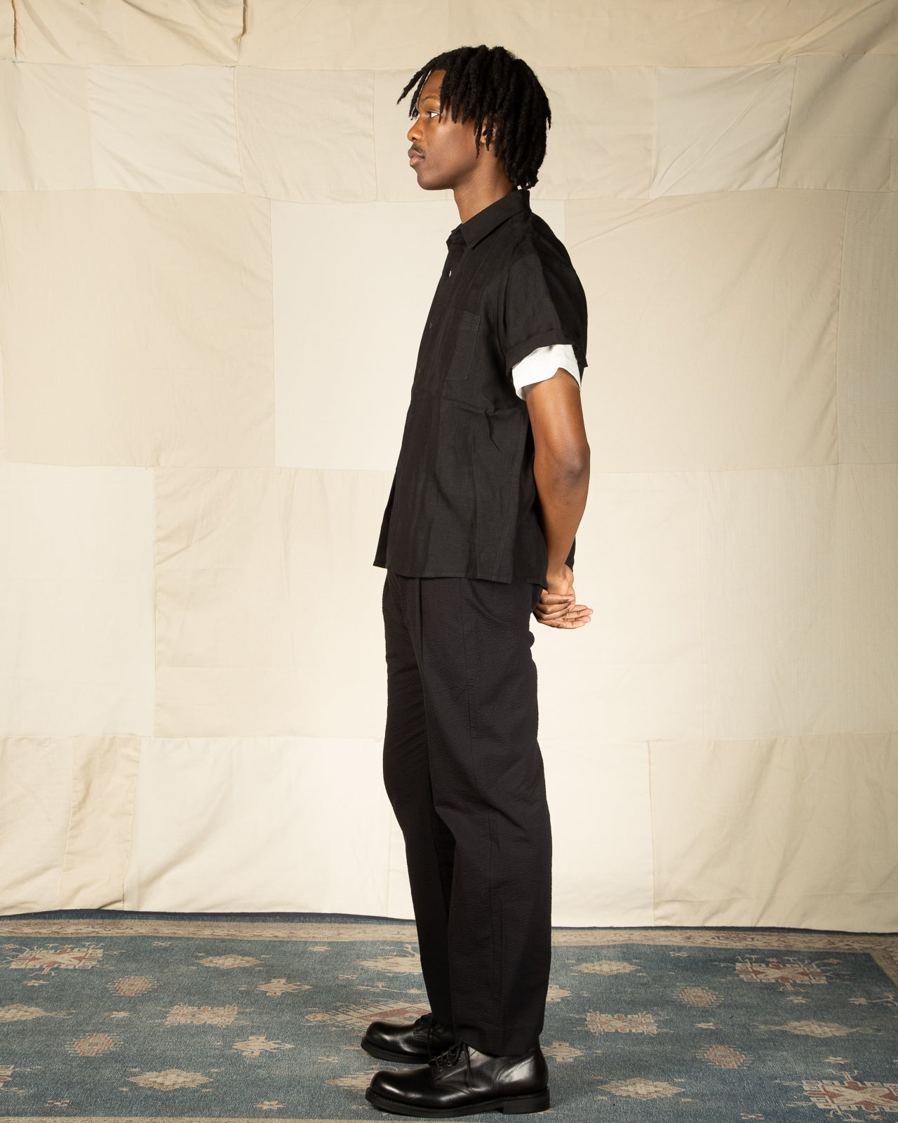 Blluemade Short Sleeve Shirt - Lightweight Black Belgian Linen - Standard & Strange