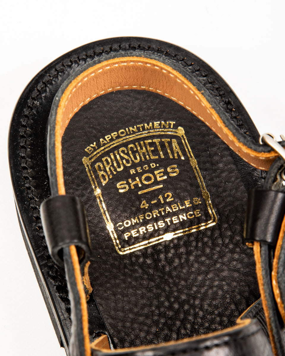 Bruschetta Shoes Malheur Sandal - Black Vachetta Leather - Standard & Strange