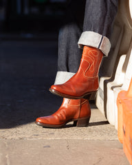 Clinch Boots Cowboy Boot "Horned Moon" - Brown Horsehide - HR Last - Standard & Strange