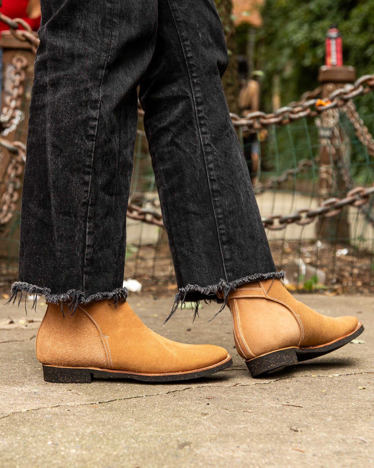 Clinch Boots Jodhpur Boot - Natural Gustave Roughout Cowhide - CN Wide Last - Standard & Strange