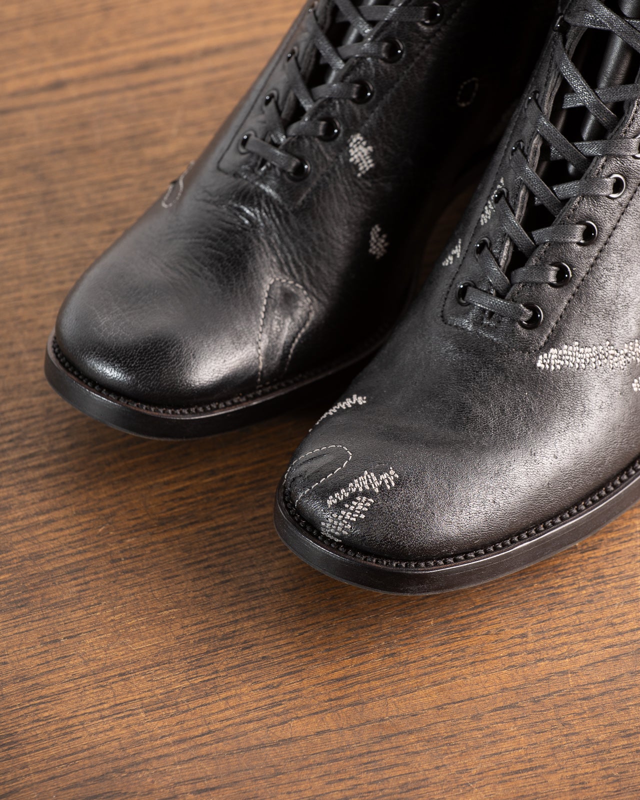 Clinch Boots DITWOL Milne Boots - Black Patchwork Deerskin - FR WIDE Last - Standard & Strange