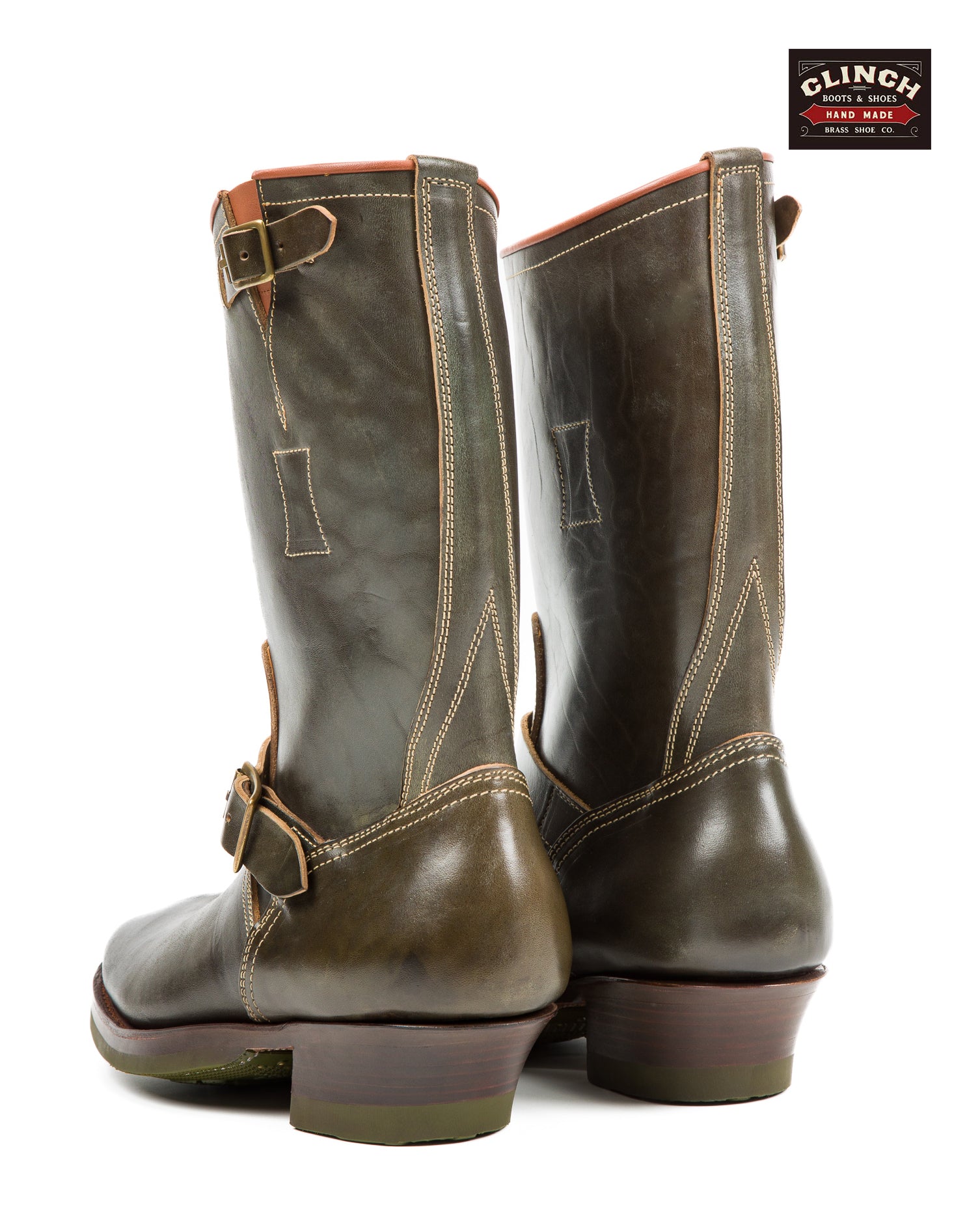 Clinch Boots Engineer Boots - Green Overdyed Horsebutt - CN Wide Last - Standard & Strange