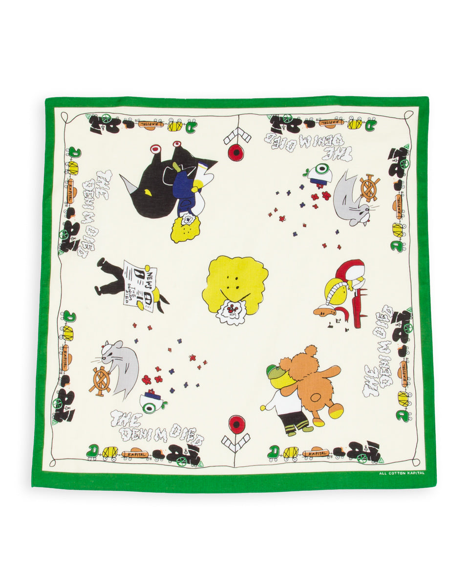 Kapital Color Bandanna (PECKISH RAINBOWY PARK) - Green - Standard & Strange