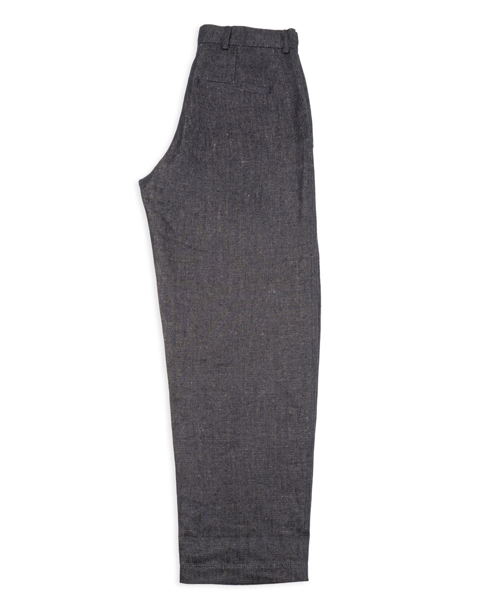 De Bonne Facture Balloon Trousers - Indigo Blue Linen Denim - Standard & Strange