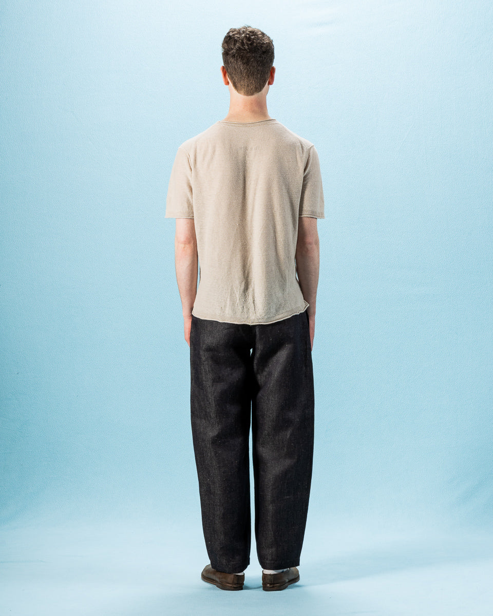 De Bonne Facture Balloon Trousers - Indigo Blue Linen Denim - Standard & Strange