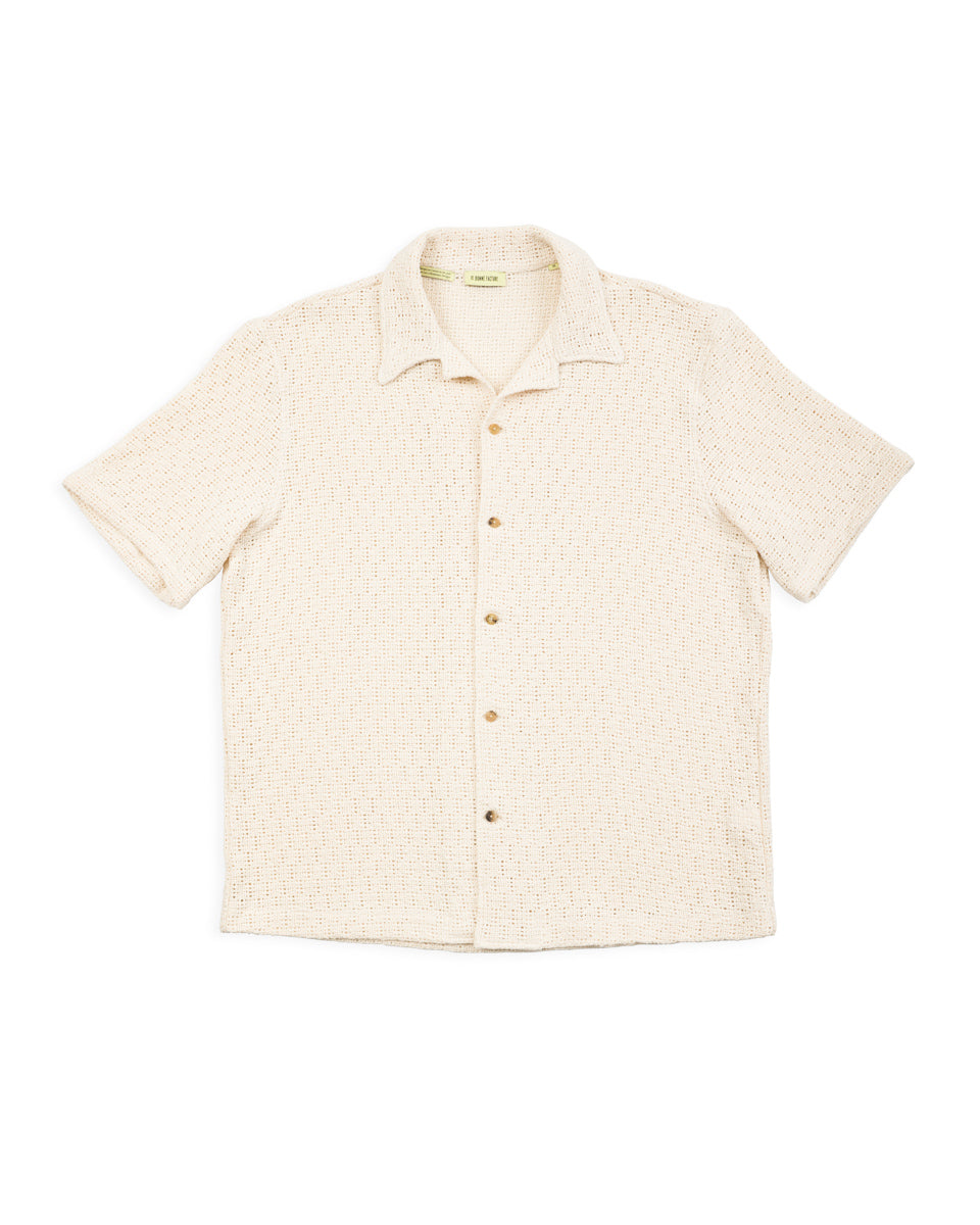 De Bonne Facture Holiday Shirt - Undyed Cotton Crochet Weave - Standard & Strange